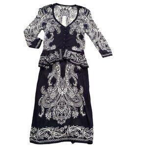 Anthropologie Knitted Knotted Bandana/Paisley Peplum Knit Sweater Dress 23P